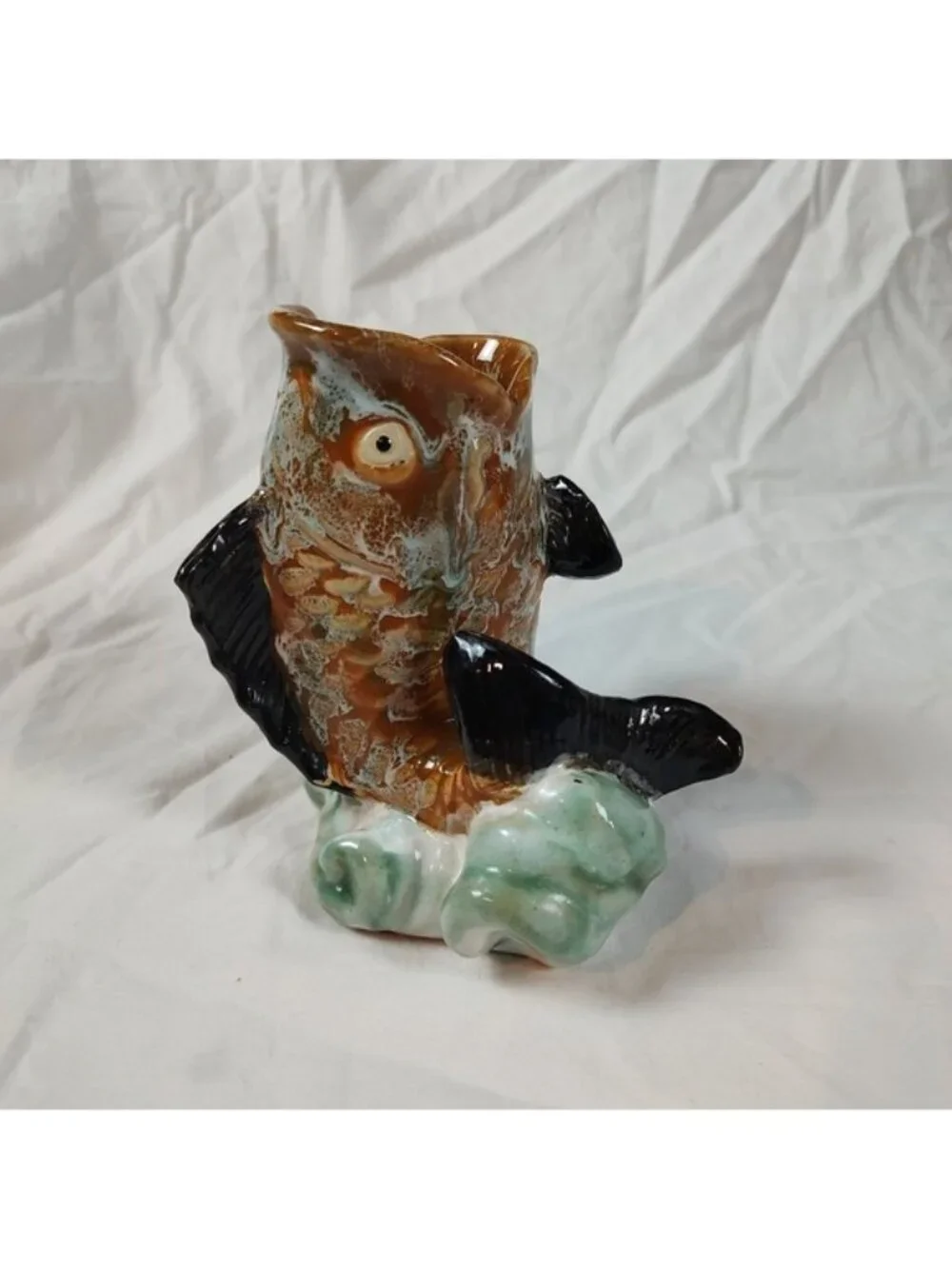 Ceramic Carp Fish 5.5" Vase Mid-Century - Picture 2 of 8
